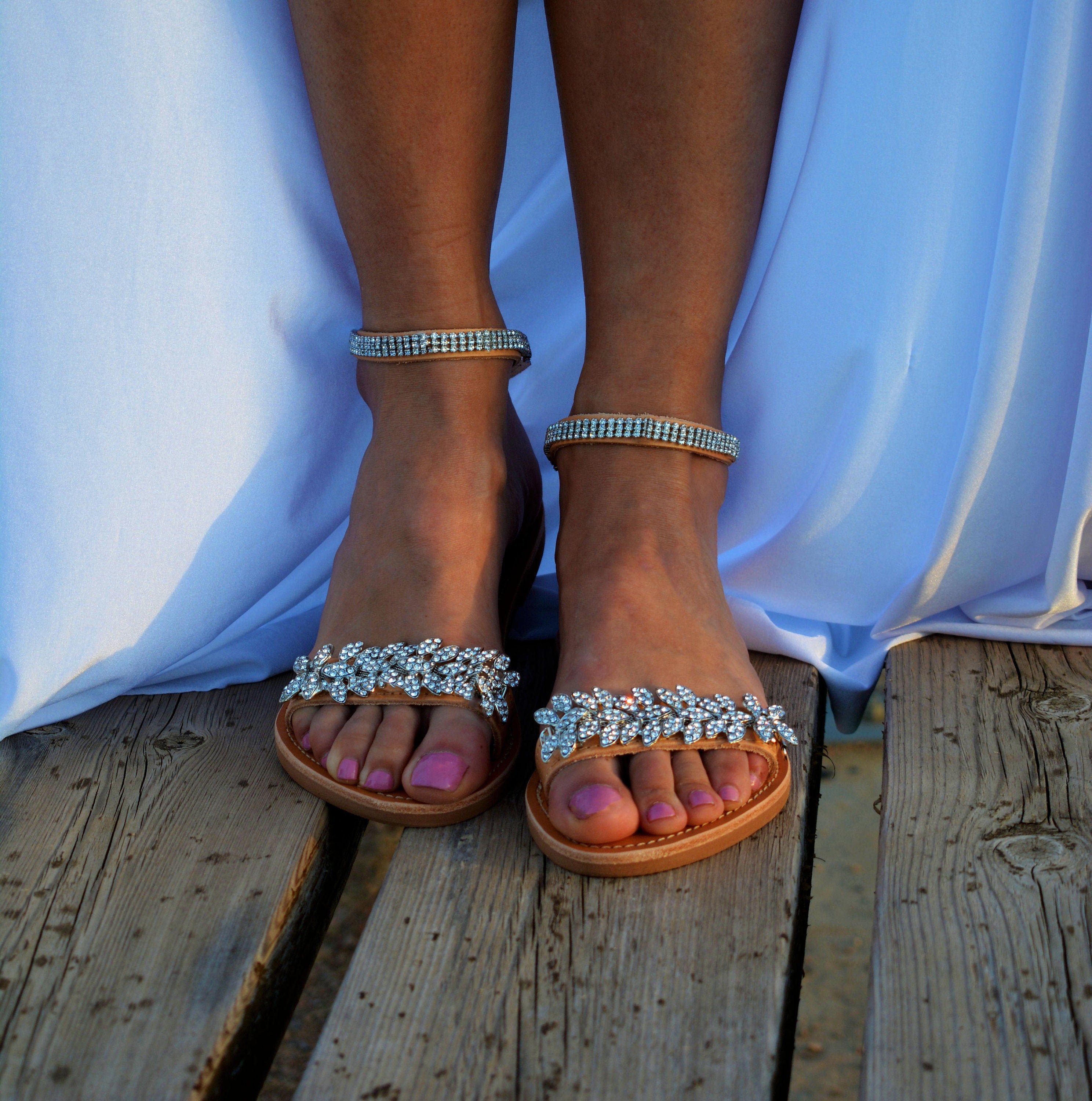 Wedding Sandals Bridal Sandals Leather - Etsy