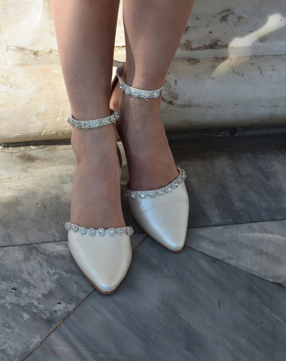Ivory Wedding Shoes Block Heel Wedding Shoes Low Heel Bridal Shoes Low Heel Wedding Shoes Bridal Shoes Ankle Strap Pumps marguerite Etsy UK