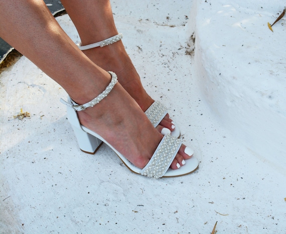 pearl wedding sandals