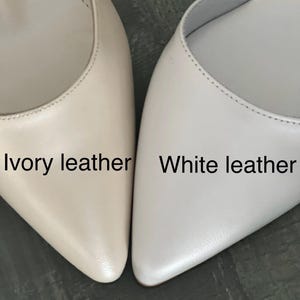 Handmade White Leather Wedding Sandals with Organza Laces image 9