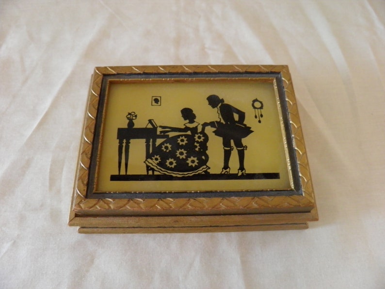 Silhouette jewelry trinket box vintage
