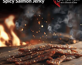 Wild Canadian Smoked Salmon Jerky – Spicy Flavor | Gourmet Seafood Snack | High Protein | Natural Wild-Caught Salmon Treat 2 Pack