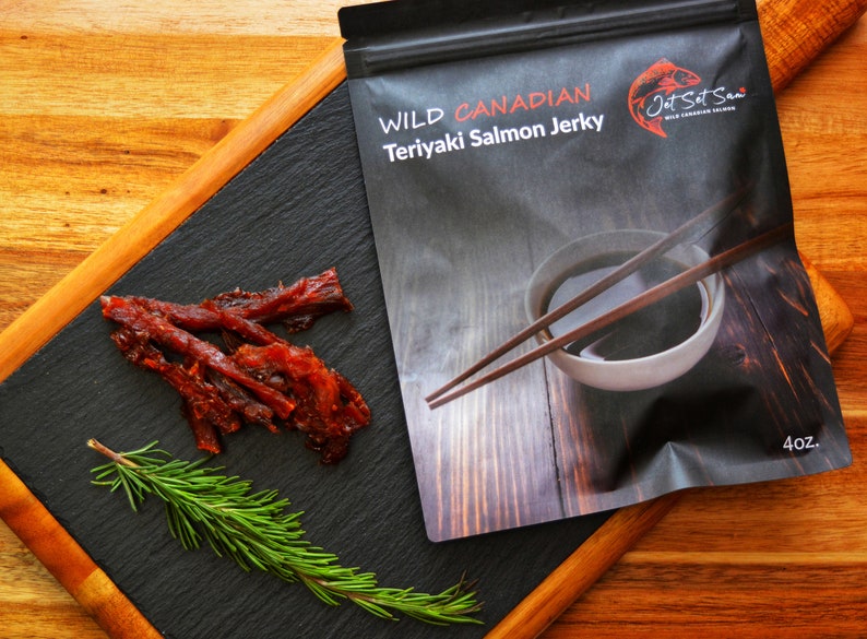 Wild Smoked Salmon Jerky Made in Canada Variety Gift Pack 8 Packages of