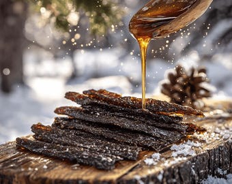 Salmon Jerky Maple Flavor Made In Canada From Wild Canadian Smoked Salmon | Fish Jerky | Food Gift Box | 8 Bags