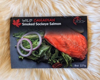 Wild Canadian Smoked Sockeye Salmon: Gourmet Bliss in a Healthy Retort Pouch - Sustainably Harvested Delicacy Food Gifts For Him or Her