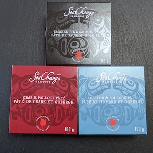 Wild Canadian Seafood Pate Trio With Lobster Crab And Smoked Salmon Pate Gourmet 3 x 3 Packs | Gourmet Food Gift | Fish | Gifts