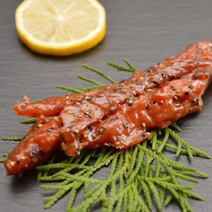 Wild Canadian Smoked Salmon Candy with Fresh Peppercorns – Sweet and Savory Gourmet Salmon Snack, Wild-Caught and Artisan Smoked