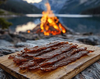 Wild Smoked Salmon Jerky Made In Canada Variety Gift Pack | 8 Packages of Jerkies in 4 Flavors | Fish Jerky | Food Gift Box