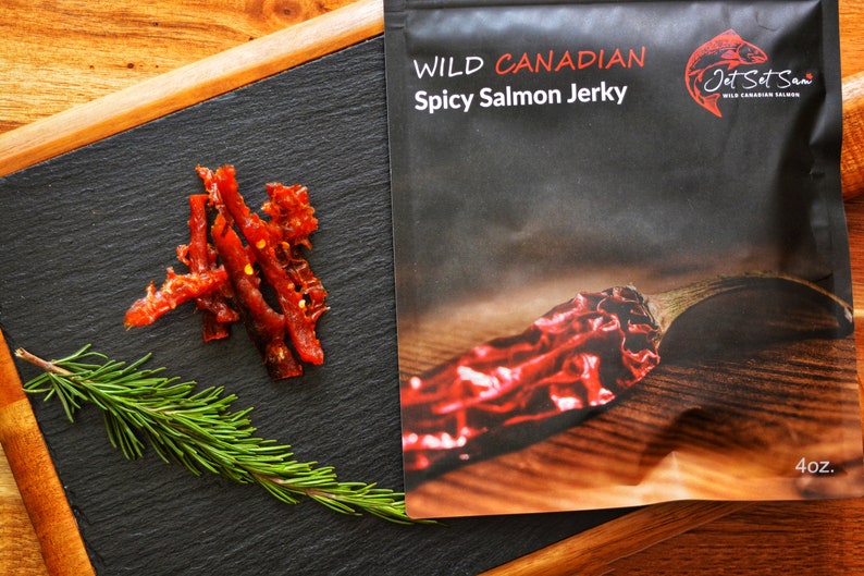 Wild Smoked Salmon Jerky Made in Canada Variety Gift Pack 8 Packages of