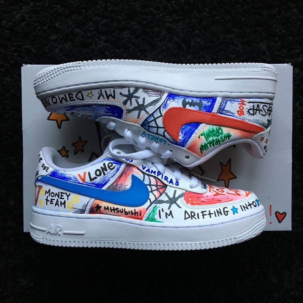 Nike Son of Force Custom Painted 90's - Depop