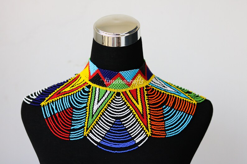 African Wedding Necklace Zulu Necklace Beaded Shawl Etsy