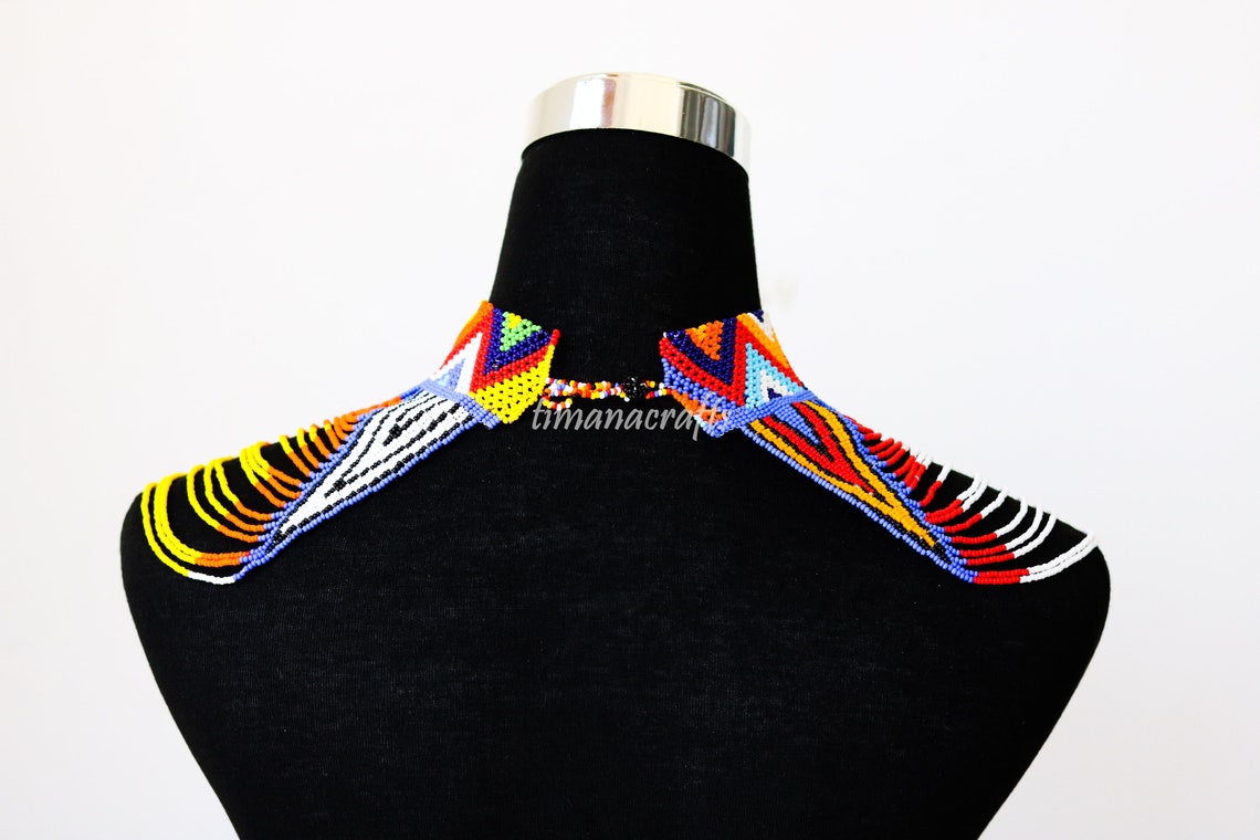 African Wedding Necklace Zulu Necklace Beaded Shawl Etsy