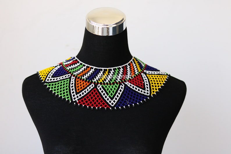 African Wedding Necklace Zulu Necklace Beaded Shawl Etsy