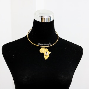Collier en laiton africain, collier carte, collier élégant, collier bohème, taille unique, collier tendance, cadeau pour elle, cadeau pour maman