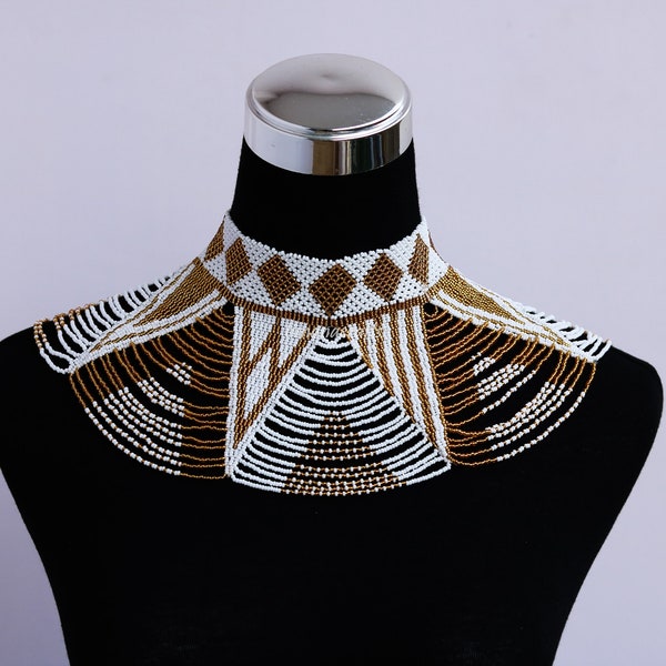 Collier de mariage africain, collier zoulou, collier châle perlé, bijoux africains, collier masaï, bijoux pour femmes, cadeau de Noël pour elle