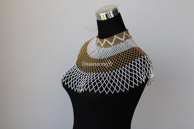 African Wedding Necklace Zulu Necklace Beaded Shawl Etsy