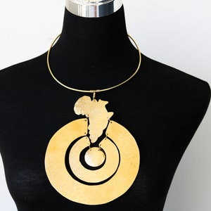 Collier Afrique, Collier laiton, Collier élégant, Collier Boho, Taille unique, Collier pendentif, Cadeau de Noël pour elle, Cadeau pour maman