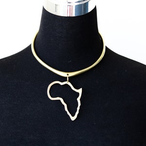 Collier en laiton africain, Collier carte, Collier élégant, Collier Boho, Taille unique, Collier Déclaration, Cadeau pour elle, Cadeau pour maman