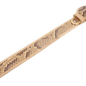 Handgemaakte cowboy-herenriem van echt Birmaans pythonleer. afbeelding 7