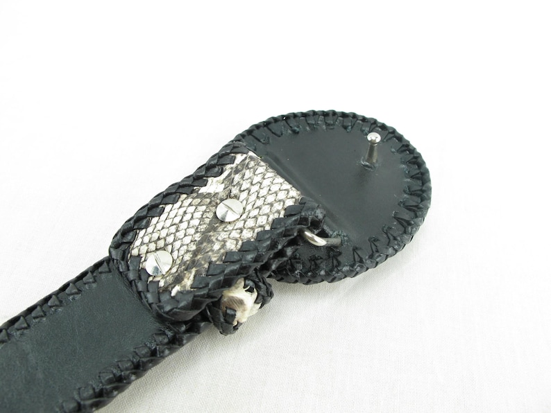 Handgemaakte cowboy-herenriem van echt Birmaans pythonleer. afbeelding 5