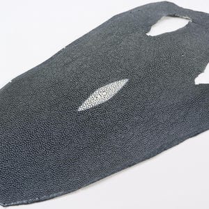 Genuine Stingray Skin Leather Round Shape Hide Pelt Traffic Grey Grade A