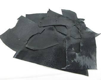 Genuine Polished Stingray Skin Leather Scraps Hide Pelt 100 grams