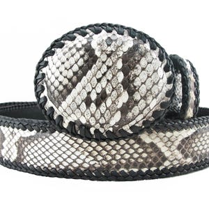 Genuine Burmese Python Snake Skin Leather Cowboy Handmade Men's Belt