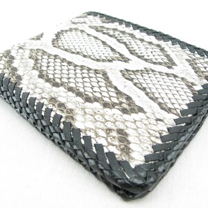Genuine Burmese Python Snake Skin Leather Cowboy Handmade Bifold Wallet