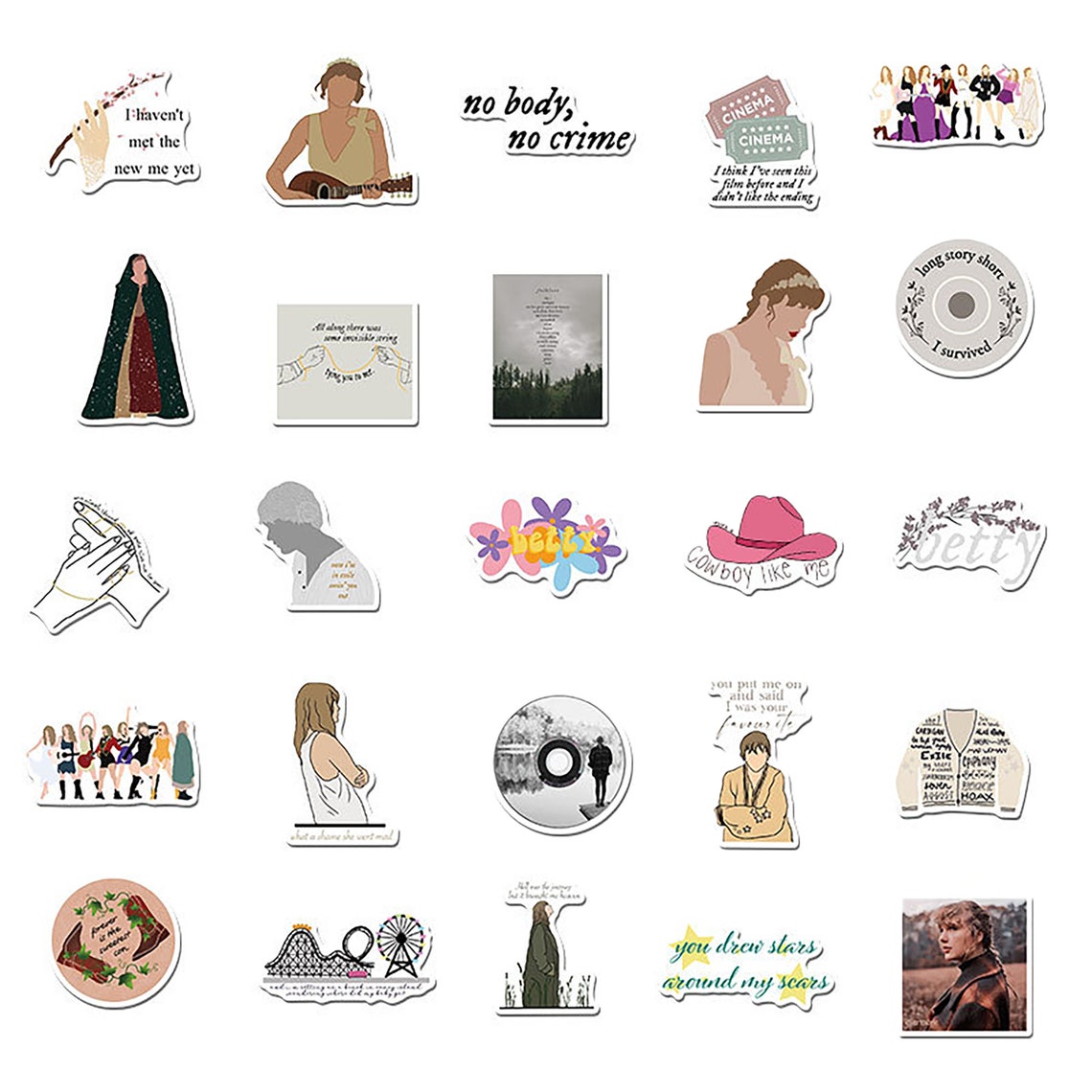 25 PACK Taylor Swift Laptop Stickers Taylor Swift Merch Etsy UK