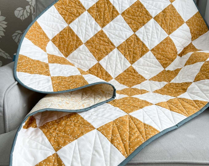 Patchwork Handmade Baby Quilt Play Mat for Tummy Time Baby Shower Gift