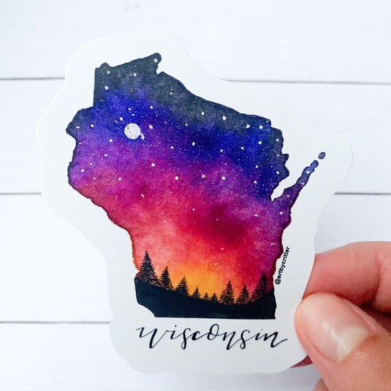 Wisconsin State Outline Decal Sticker in Pink - Etsy