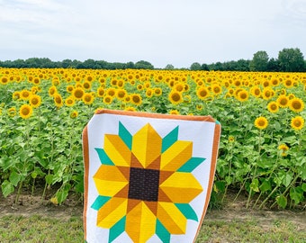 Scenic Road Sunflower Quilt Pattern (PDF Digital Download)