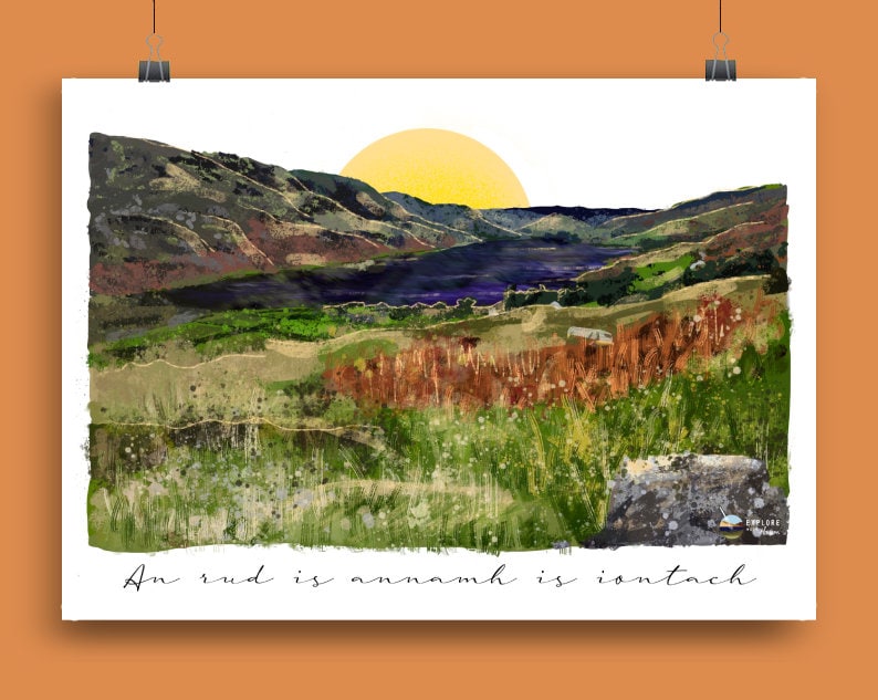 An Rud Is Annamh Iontach. Irish Proverb. Ireland Poster.