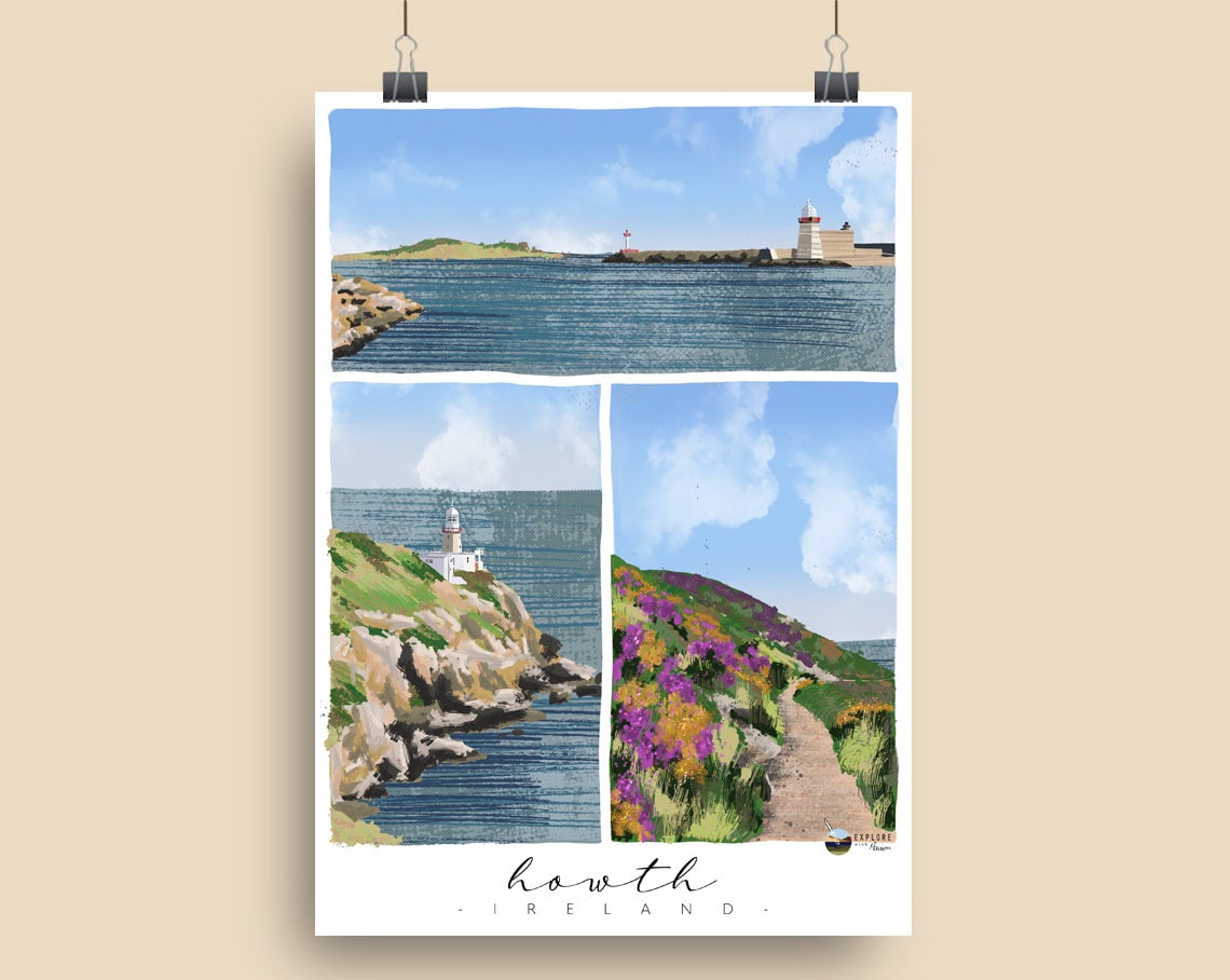 Howth, County Dublin, Ireland, A4 Poster Print