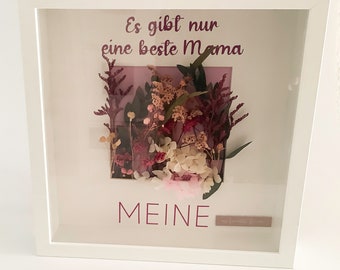 3D Rahmen Geschenk zum Muttertag mit Trockenblumen