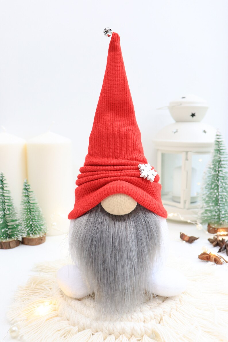 Christmas gnome Red hat New Year gnome Scandinavian elf home | Etsy