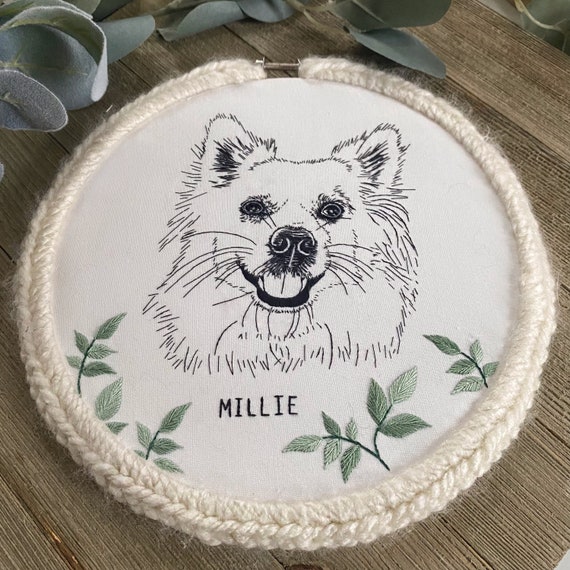 Custom Embroidered Pet Portrait Outline — by Ciara