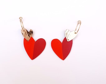 cherry color LOVE ME earrings