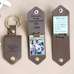 Llavero con foto personalizado, calendario de aniversario, regalo personalizado para él, llavero para conducir con seguridad, te necesito aquí, regalo de Navidad para novio
