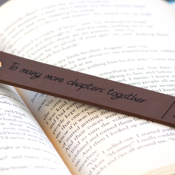 Mother's Day, Father's Day Gift, Personalized Leather Bookmark,  3 Year Leather Anniversary, Favorite Quote, Bible Scripture Birthday