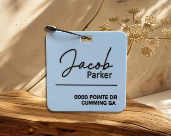 Personalized Acrylic Luggage Tag – Custom Travel Tag with Contact Details