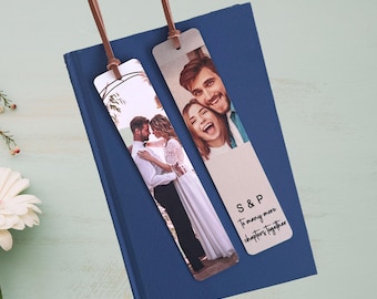 Regalo para el Día del Padre, Marcapáginas de metal personalizado con borla de cuero: Recuerdo personalizado