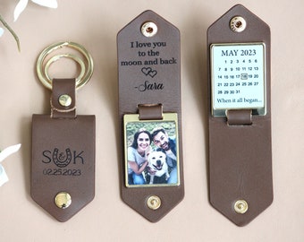 Personalized Photo Keychain, Anniversary Calendar, Custom Gift For Him,Drive Safe Keychain, I Need You Here, Gift for Boyfriend