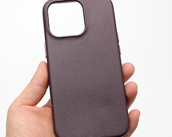 Personalized Leather iPhone 13 MagSafe Case: Engraved Gift