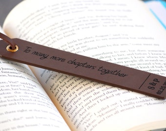 Mother's Day, Father's Day Gift, Personalized Leather Bookmark,  3 Year Leather Anniversary, Favorite Quote, Bible Scripture Birthday