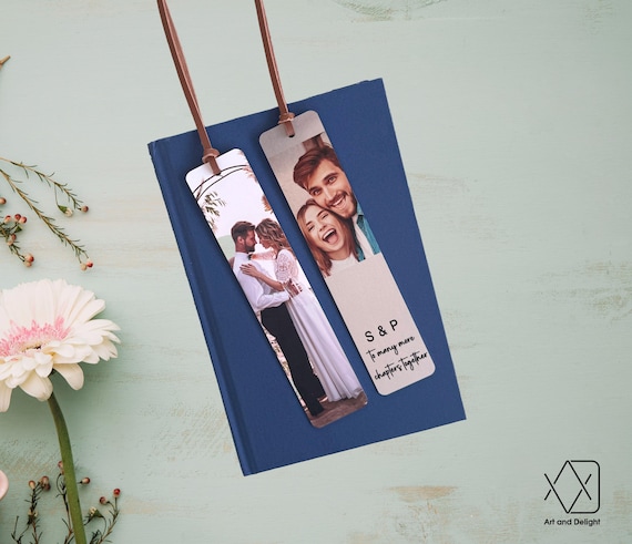 Mother's Day Gift, Custom Metal Photo Bookmark with Leather Tassel: Personalized Keepsake