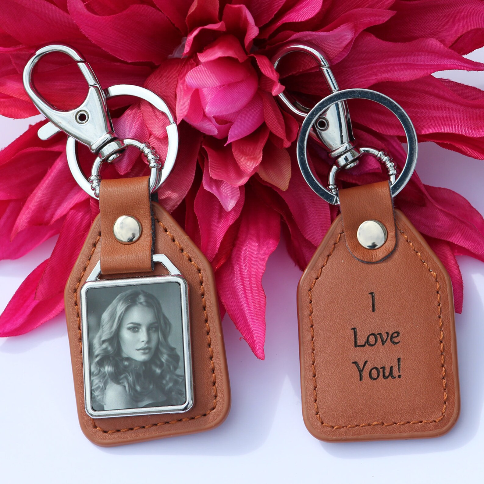 Custom Leather Photo Keychain Drive Safe Keychain Gift for Etsy
