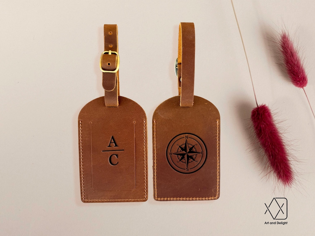 Custom Leather Luggage Tags, Personalized Travel Accessories, Wedding ...