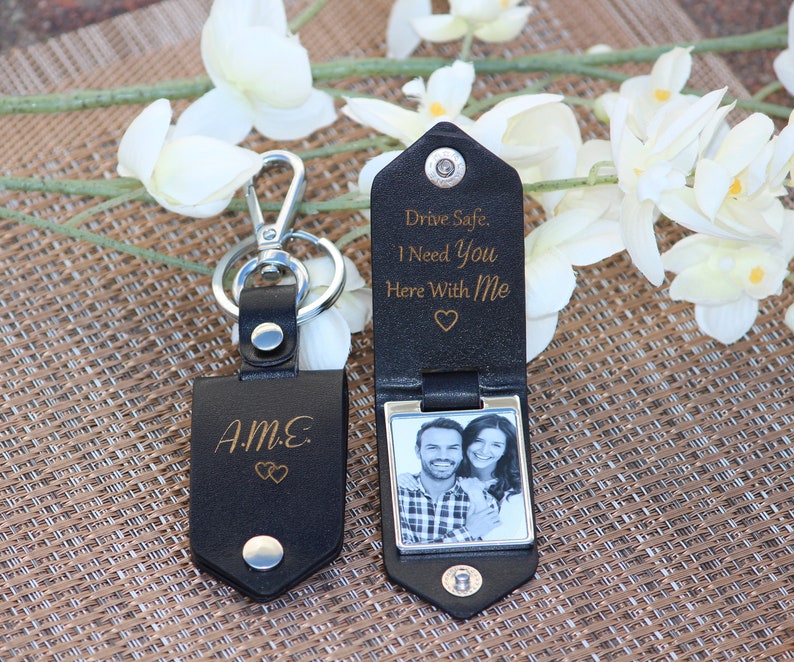 Personalized Double Sided Photo Drive Safe Keychain First Etsy