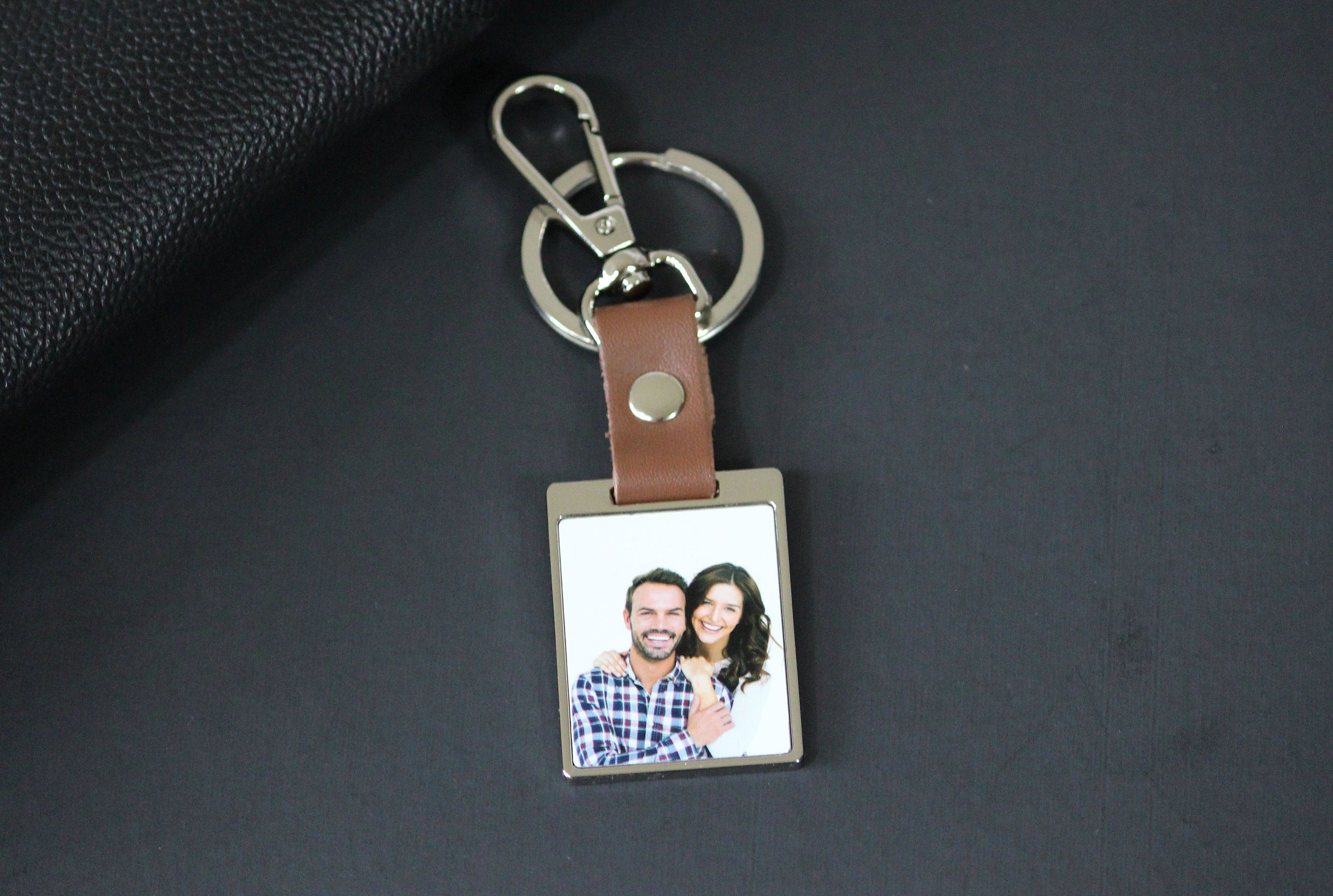 Personalized Leather Keychain For Men - Custom Photo Engraving Keychain, Father's Day Gift Idea - View #10